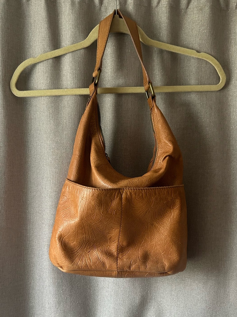 American Leather Co Carrie Tooled Slouchy Leather Western Boho Bag